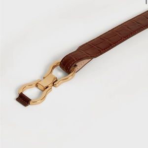 Rouje Laure Belt Size Medium crocodile effect leather belt